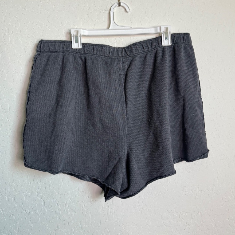 Aerie Womens XXL Charcoal Gray Waffle Knit Raw Hem Lounge Shorts NWT Boho